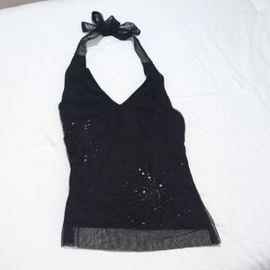 Suzy Shier Black Sequin Camisole